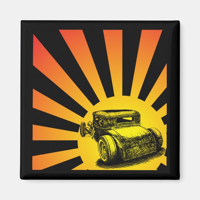 Råtta Rod Sunset Magnet (Framsidan)