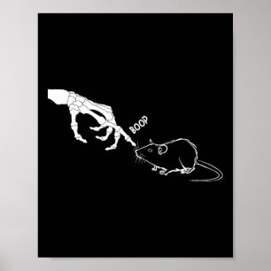 Råtta Scary Skeleton Hand Boop Spooky Halloween Poster