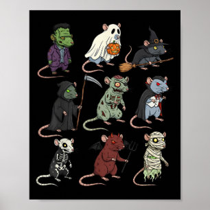 Råtta Soky Witch Boo Zombie Råtta Halloween Boys&a Poster