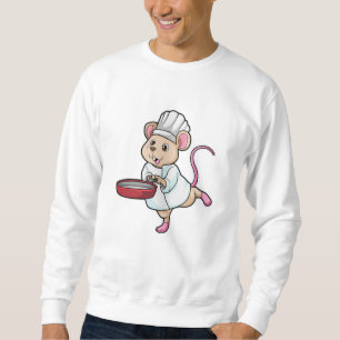 Råtta som Cook med Pan & Cooking hat Lång Ärmad Tröja