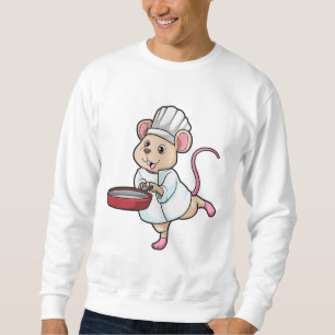 Råtta som Cook med Pan & Cooking hat Lång Ärmad Tröja