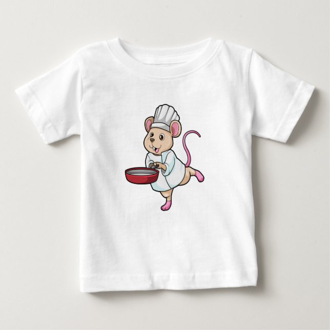 Råtta som Cook med Pan & Cooking hat T Shirt (Framsida)