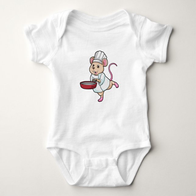 Råtta som Cook med Pan & Cooking hat T Shirt (Framsida)
