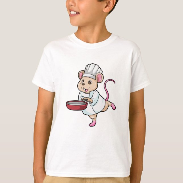 Råtta som Cook med Pan & Cooking hat T Shirt (Framsida)