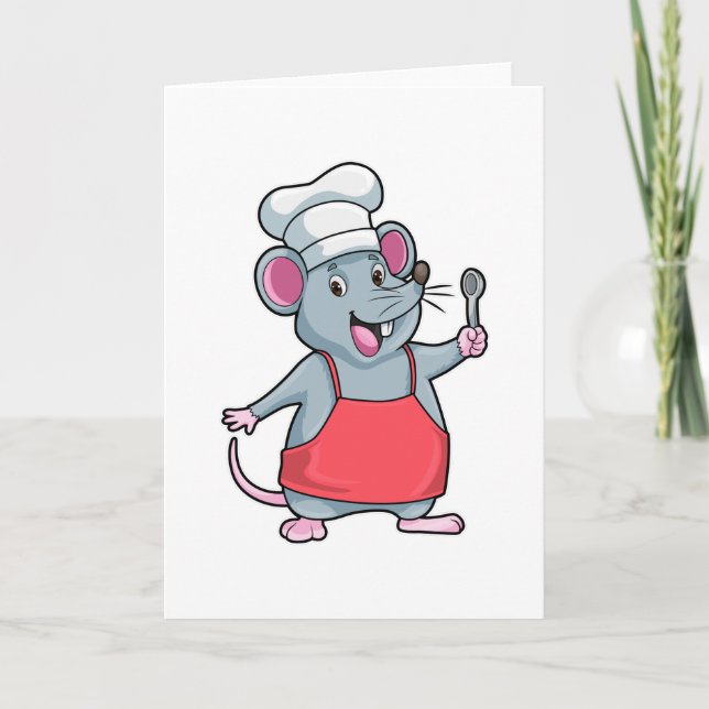 Råtta som kock med kokkäpp & sked kort (Framsida)