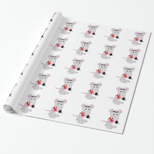 Råtta som slår in soligt papper - presentpapper