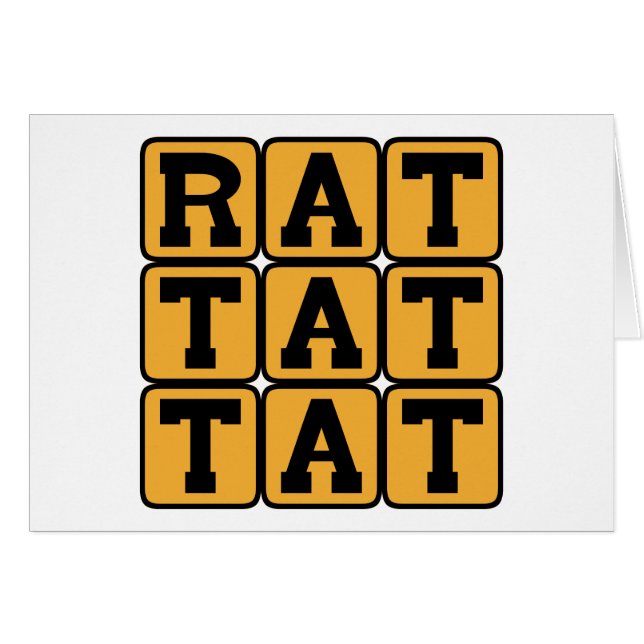 Råtta Tat Tat, Drum Mönster Hälsningskort (Framsidan Horizontal)