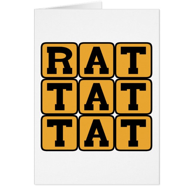 Råtta Tat Tat, Drum Mönster Hälsningskort (Framsidan)