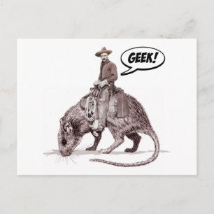 Råtta Tävling Geek Cowboyvykort Vykort