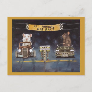 Råtta Tävling Vykort