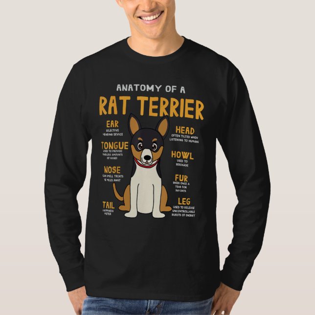 Råtta Terrier Anatomy Rolig hund Mamma Pappa Gift T Shirt (Framsida)