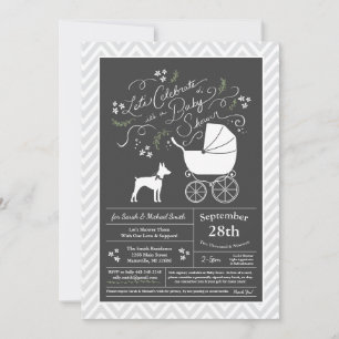 Råtta Terrier Baby Shower Gender Neutral Inbjudningar