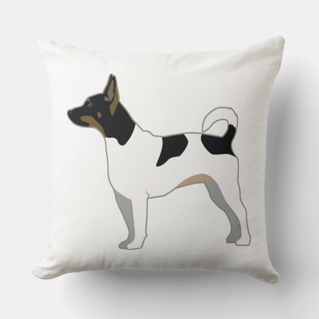 Råtta Terrier Basic-rening Silhouette-design Kudde (Framsida)