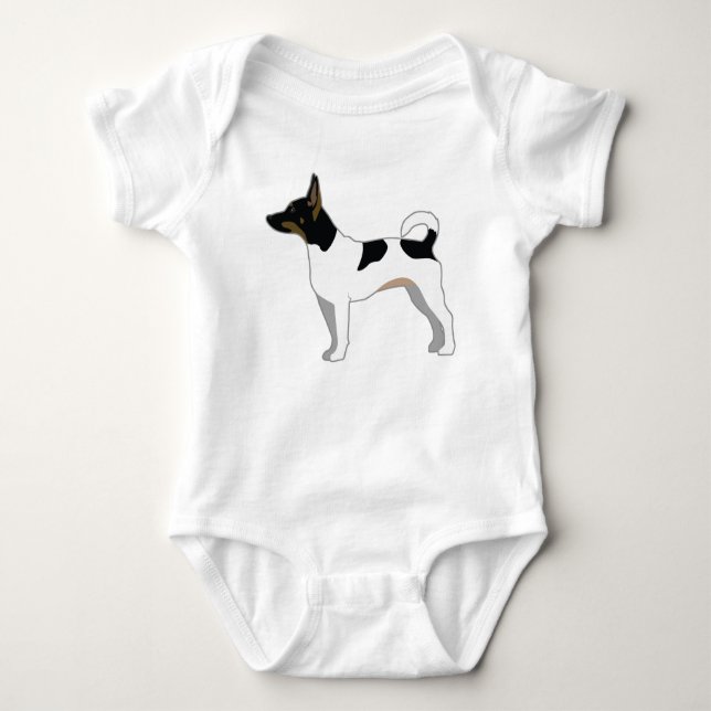 Råtta Terrier Basic-rening Silhouette-design T-shirt (Framsida)