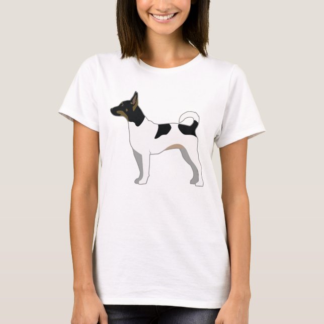 Råtta Terrier Basic-rening Silhouette-design Tee Shirt (Framsida)