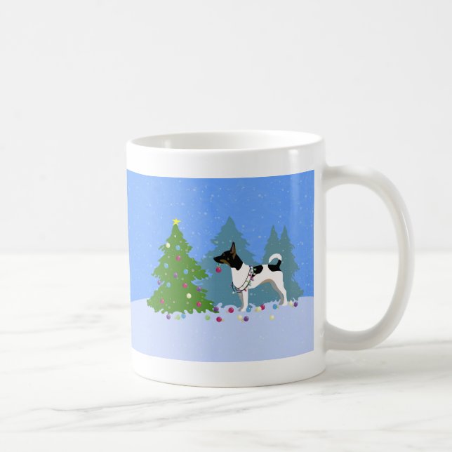 Råtta Terrier Decortor a Julgran in Forest Kaffemugg (Höger)