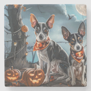 Råtta Terrier Halloween Spooky Stenunderlägg
