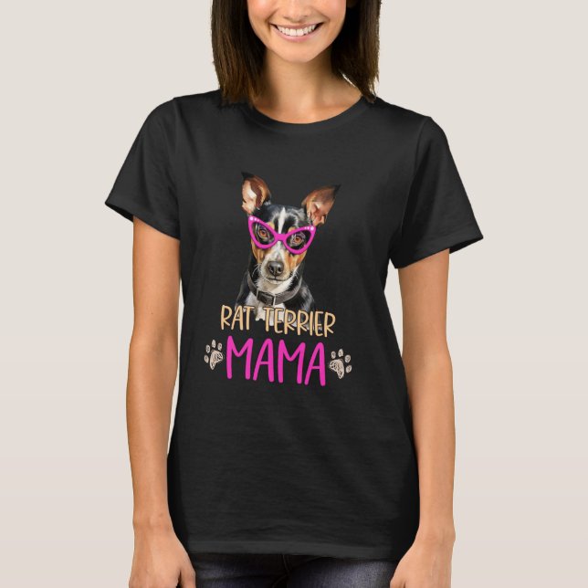 Råtta Terrier Hund aveln Mamma Cute Puppy Mor T Shirt (Framsida)