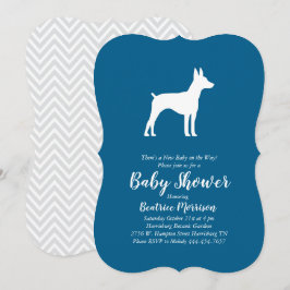 Råtta Terrier Hund Baby Shower Blue Boy Inbjudningar