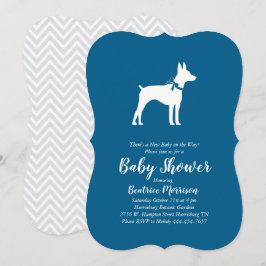 Råtta Terrier Hund Baby Shower Blue Boy Inbjudningar