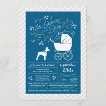 Råtta Terrier Hund Baby Shower Blue Boy