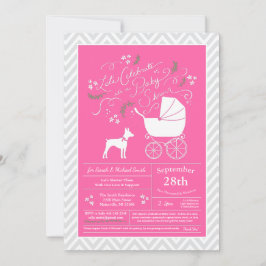Råtta Terrier Hund Baby Shower Rosa Girl  Girl Inbjudningar