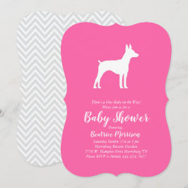Råtta Terrier Hund Baby Shower Rosa Girl  Girl Inbjudningar