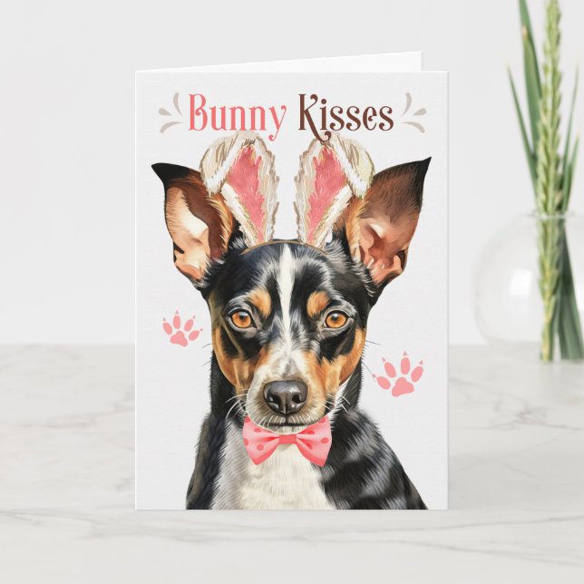 Råtta Terrier Hund Bunny Öron för Påsk Helgkort (Framsida)