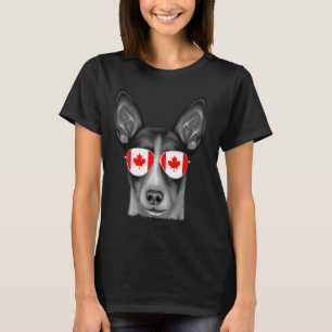Råtta Terrier Hund Canada Flagga Sunglasses T Shirt