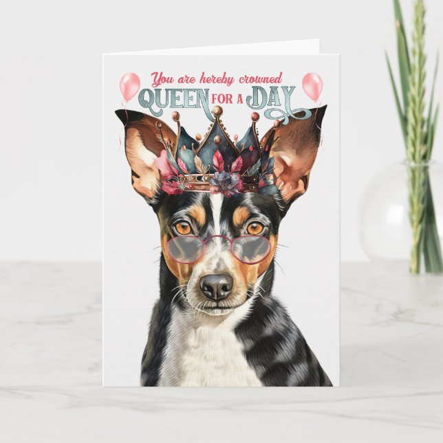 Råtta Terrier Hund drottningsdagen Funny Birthday Kort (Framsida)