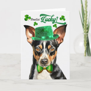 Råtta Terrier Hund Feelin' Lucky St patrick's day Helgkort