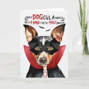 Råtta Terrier Hund Funny Count DOGcula Halloween Helgkort