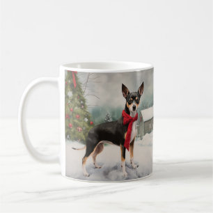 Råtta Terrier Hund i Snö jul Kaffemugg