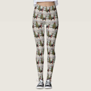 Råtta Terrier Hund i Snö jul Leggings
