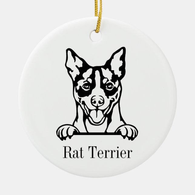 Råtta Terrier hund ornament (Framsidan)