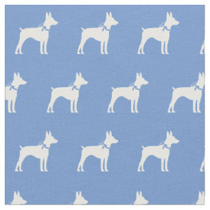 Råtta Terrier Hund Silhouette Pet Light Blue Tyg