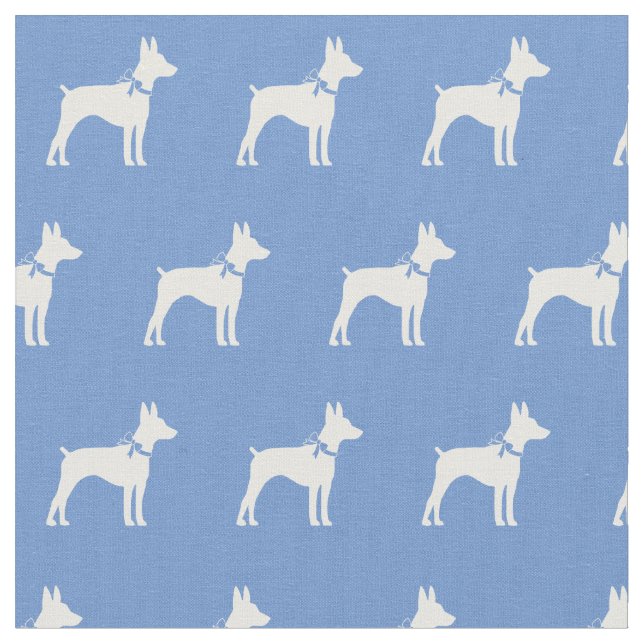 Råtta Terrier Hund Silhouette Pet Light Blue Tyg (Närbild)