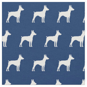 Råtta Terrier Hund Silhouette Pet Navy Blue Tyg