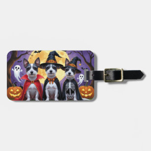 Råtta Terrier Hundar Pumpkin Halloween Funny Bagagebricka