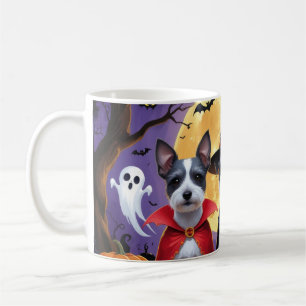 Råtta Terrier Hundar Pumpkin Halloween Funny Kaffemugg