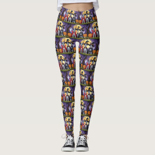 Råtta Terrier Hundar Pumpkin Halloween Funny Leggings