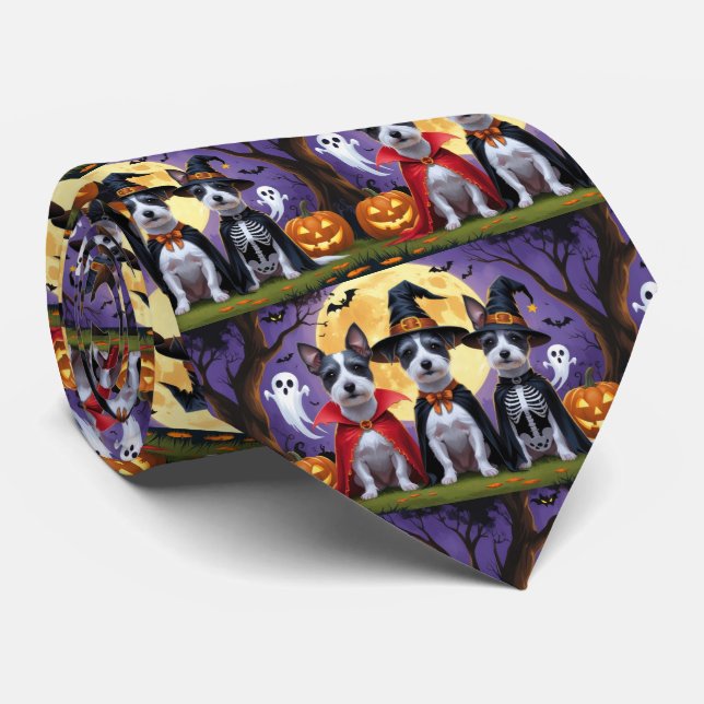 Råtta Terrier Hundar Pumpkin Halloween Funny Slips (Rullad)