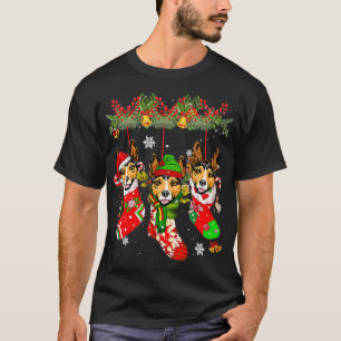 Råtta Terrier in Socks jul Santa Hat Julafton T Shirt