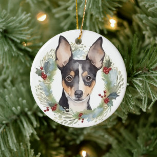 Råtta Terrier-julafton Valp Julgransprydnad Keramik