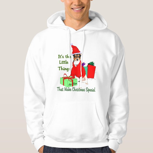 Råtta Terrier-julklappar Hoodie (Framsida)