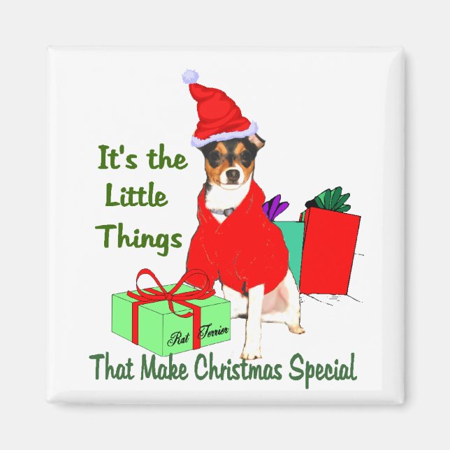 Råtta Terrier-julklappar Magnet (Framsidan)