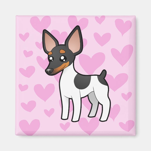Råtta Terrier/Leksak Fox Terrier Kärlek Magnet (Framsidan)