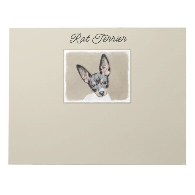 Råtta Terrier-målning - Cute Original Hund Art-ant Anteckningsblock (Framsida)