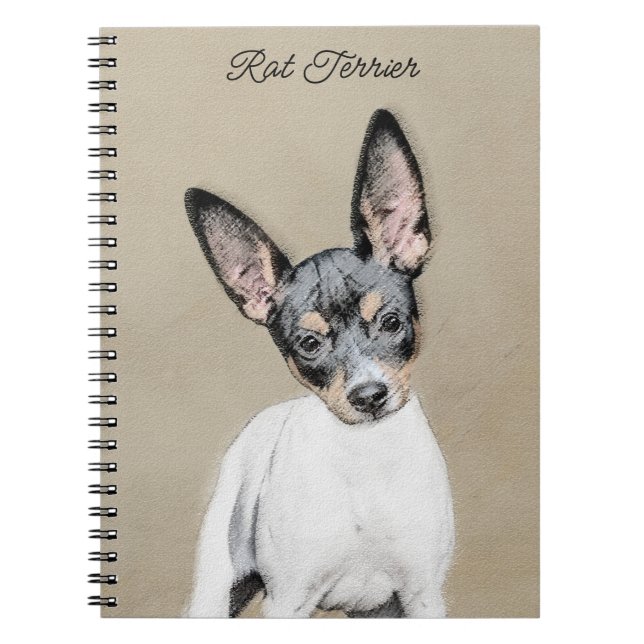 Råtta Terrier-målning - Cute Original Hund Art Anteckningsbok (Framsidan)