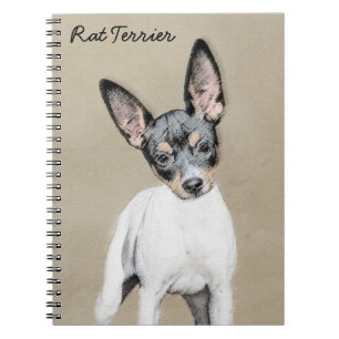 Råtta Terrier-målning - Cute Original Hund Art Anteckningsbok Med Spiral